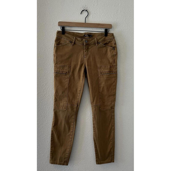 Prana Womens Pants Size 2 Louisa Skinny Stretch Outdoor Hiking Khaki Cargo Flaws - Picture 1 of 9